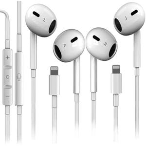 2 Pack for iPhone Headphones Wired Earbuds Earphones Built-in Microphone & Volume Control Nosie Reduction for iPhone 14 Pro Max/14 Plus/13/12/11/XR/XS/X/8/7/SE, Plug and Play Support All iOS Syste