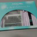 AMZGIRL LASH Clusters Kit 320Pcs, DIY Individual Extensions with Lash Bond and Seal, Remover For False Eyelashes, Applicator Tool Kit At Home(3040D,D-Mix9-16mm, Black