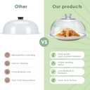 Glass Microwave Splatter Cover for Food, 10 Inch, One-Piece Integrated Handle Dome Design, Heavy-Duty Food Guard with Heat-Resistant Silicone Anti-Scald Cap, BPA-Free, Dishwasher Safe