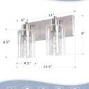 Bathroom Light Fixtures, 2-Light Brushed Nickel Bathroom Vanity Light, Modern Wall Sconces with Clear Glass Shade for Hallway Kitchen Foyer