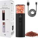 COKUNST Electric Salt and Pepper Grinder, USB Rechargeable Pepper Mill Visual Power Reminder, Automatic Pepper Grinder with 4Oz Large Capacity Visual Silo and Suction Dust Cover for BBQ Restaurant (Black)