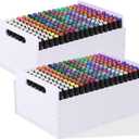 Marker Pen Organizer Holder, Art Marker Storage Rack for Colored Pens Pencils Brushes Adjustable Craft Art Supply Storage for Desk Organizer(204 Slots)