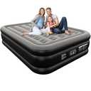Ezyrest Queen Air Mattress Queen with Built in Pump 16" Double Height Inflatable Mattress with Soft Flocked Top & Carry Bag Adjustable Blow Up Mattress Portable Air Bed for Guest Indoor