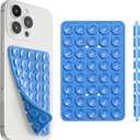 Pack of 2 SUCKY Silicone Suction Phone Case Adhesive Mount - Anti-Slip Holder, Hands-Free Fidget Toy, Phone Accessory for iPhone and Android - Blue