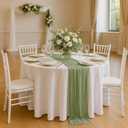 10 Pack Sage Green Spring Cheesecloth Table Runner, 120 Inch Boho Gauze Table Runners, Rustic Sheer Cheese Cloth Table Runners for Wedding, Baby Shower, Birthday Party, Home Decor