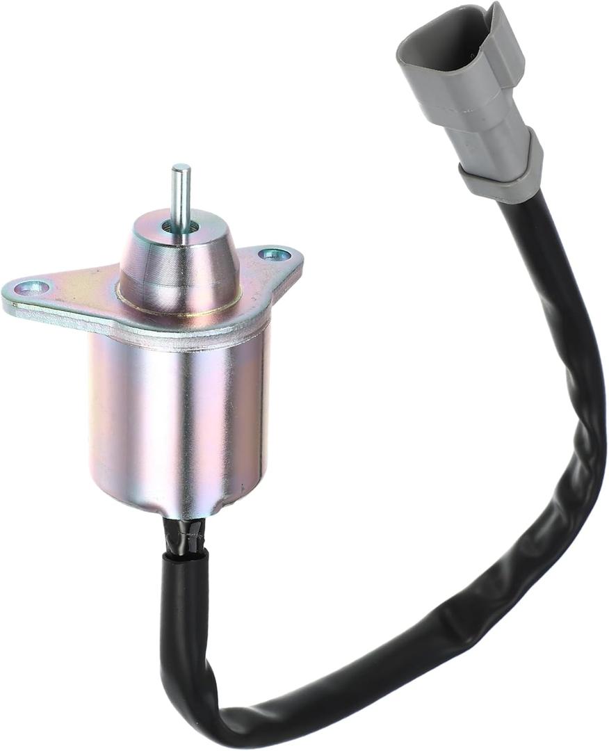 ACROPIX Fuel Shut Off Stop Solenoid Valve Replacement 42-100/41-9100 41-6383/1500-3076/1500-3024 Fit for Yanmar Engine - Pack of 1 Black