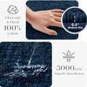 Madison Park Splendor Reversible 100% Cotton Tufted Bathroom Rug-3000 GSM Hotel Quality Luxurious Plush Medium Pile Bath Mat Absorbent, Quick Dry, Shower Room Dcor, 24x72 Navy