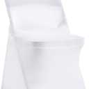 Peomeise Stretch Spandex Folding Chair Cover for Wedding Party Dining Banquet Event (White, 6pcs)