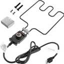 Universal Electric Smoker and Grill Heating Element Replacement Part with Adjustable Thermostat Cord Controlle for Masterbuilt Smokers & Turkey Fryers 1500 Watts