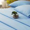 SONORO KATE Bed Sheet Set Super Soft Microfiber 1800 Thread Count Luxury Egyptian Sheets Fit 18-24 Inch Deep Pocket Mattress Wrinkle-4 Piece (Lake Blue, King)