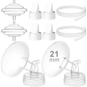 Gotocut Breast Pump Accessories Kit - 21mm Flange Set Compatible with Spectra S1/S2/Motif Luna, Includes Valves, Tubing & Backflow Protectors
