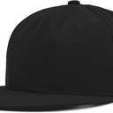 Century Star Snapback Hats for Men Flat Bill Brim Baseball Cap Women Adjustable Hip Hop Style Blank Trucker Hat (One Size, Black)