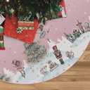 Christmas Tree Skirt Pink Dancer Print Tree Skirt 48inch Xmas Winter Tree Skirt for Christmas Indoor Outdoor Decorations