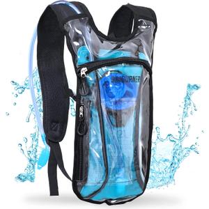Sojourner Rave Hydration Pack - Hydration Backpack - Hydropack with 2L Bladder - Water Backpack for Festivals, Hiking, Running, Biking and More (One Size, Transparent Clear)
