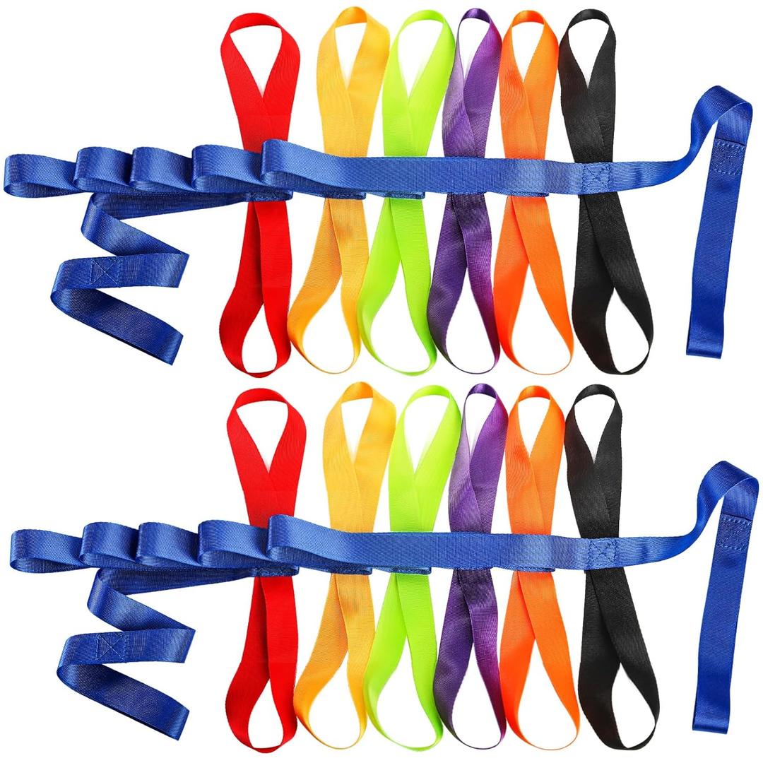 Okllen 2 Pack Children's Safety Walking Ropes with 12 Colorful Each Handles, Outdoor Daycare Rope for Preschool Daycare Teacher, Nursery, Kindergarten, 1 Rope Up to 12 Kids and 2 Adults Use