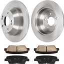 Rear Brake Kit Rotors Ceramic Brake Pads for Kia 2011-2014 Sorento, Hyundai 2010-2016 Santa Fe(11.88, 302mm)