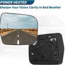Motoforti Right Side Heated Wing Mirror Glass Replacement for Toyota Highlander 2001-2007 Rear View Door Mirror No.8796148150