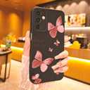 2 x for Samsung Galaxy A13 5G/A04S Phone Case, Fashion Flower Pattern Design Girls Women Liquid Silicone Cover, Slim Shockproof and Scratch-Resistant Soft Case for Samsung A13 - Butterfly Black