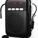Portable Voice Amplifier for Teachers with Bluetooth, 2400mAh Rechargeable Personal Amplifier PA System Headset for Speaking Microphone for Teachers,Tour Guides, Coaches, Classroom,Yoga(Black)