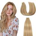 Straight Tape In Human Hair Extensions P27/613 Highlight Blonde Weft Weave 10 Packs Total 40g Honey Blonde Color Invisible Human Hair Tape In Extensions 18 Inch