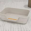 1 Pack of Extra Large Cat Litter Box (ABS Material), Low Entry Senior Litter Pen for Geriatric Kitty Big Cats, Jumbo Pet Safe Litter Boxes Tray for Pets Potty (Beach Sand, 24" L x 20" W)