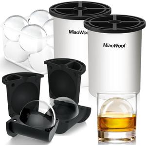 Clear Ice Cube Maker, 2.5 Inch Stainless Steel Crystal Large Clear Ice Ball Maker, Silicone Ice Cube Mold for Cocktails, Drinks & Bourbon, Whiskey Gifts for Men (2 Pack) (White)