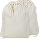 2 Pcs Canvas Laundry Bags with Carrying Handles & Drawstring Closure, Machine-washable Laundry Basket Hamper Liner Replacement Bags