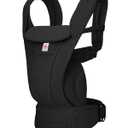 Ergobaby Omni Deluxe Baby Carrier for Newborn to Toddlers 0-48 Months (7-45 lbs) - 4-Position Breathable Mesh Baby Carrier with Ergonomic Support, Storage Pockets, and Sun Hood - Onyx Black