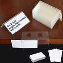 ChanQnTon L-Shape Acrylic Sign Holder,20Pack 4X2inch Shelf Labels,Price Tags,Food Labels for Party Buffet with Paper Inserts&Sticky Dots,for Library Bookshelf,Home,School,Office,Store Shelves.