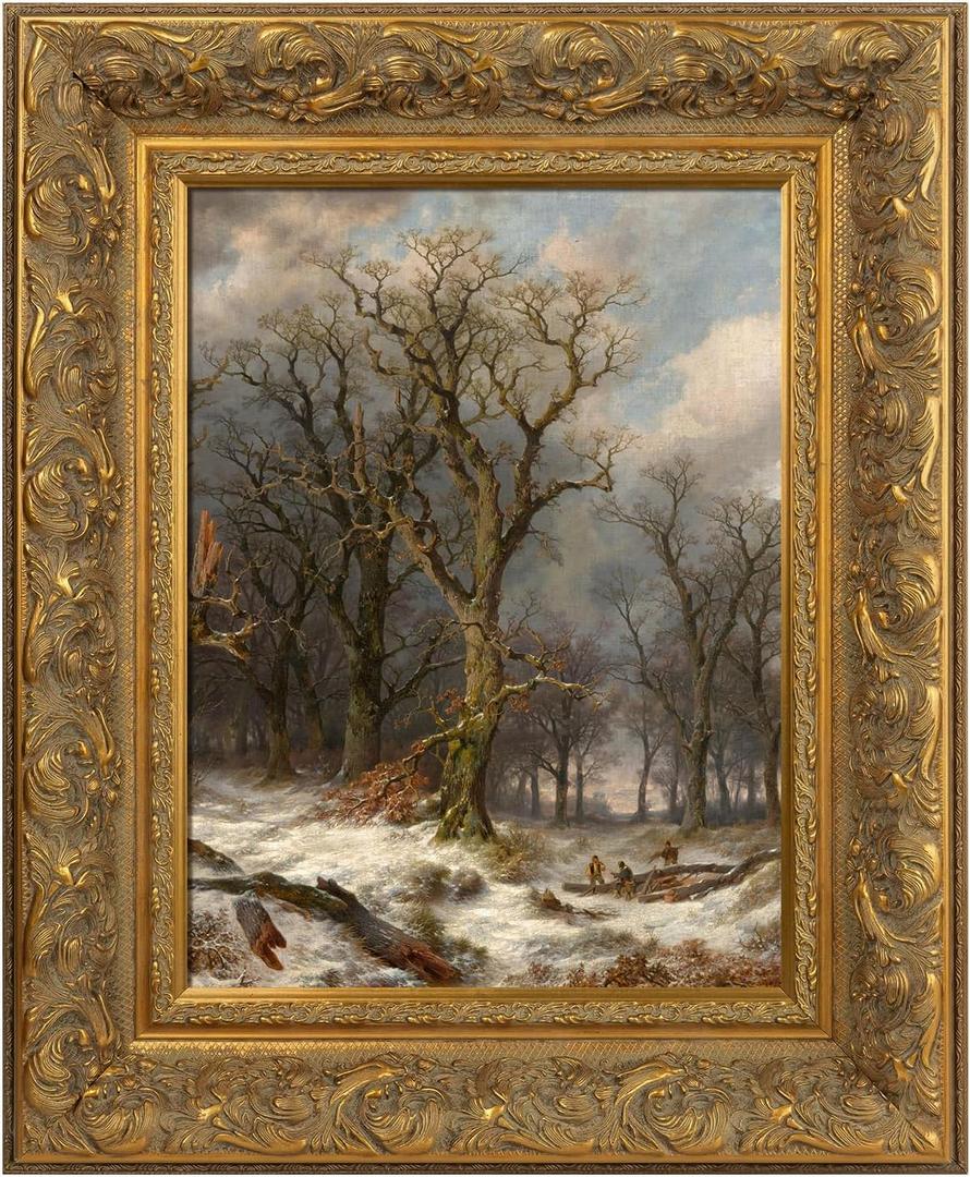 DIY Solid Wood Ornate Frame for 20x24 Vintage Oil Paintings,Gold | Easy DIY Assembly,3.7" Face Width,No Glass & Back,Traditional Canvas Frames for Art Lover Wedding Grandparents Teacher Gift