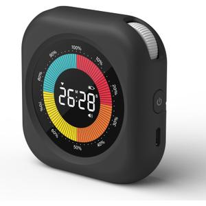 Visual Timer for Kids, 10 Hours Countdown/Up, with Rechargeable, 3 Volume Levels, 3 Brightness Display, and Magnetic, Homeschool Study Tool, Large Digital Timers for Classroom, Kitchen (.Rgb & Black Housing)