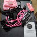 Pilates Bar Kit with Resistance Bands, Multifunctional Yoga Pilates Bar with Heavy-Duty Metal Adjustment Buckle, Portable Home Gym Pilates Resistance Bar Kit for Women Full Body Workouts, Pink