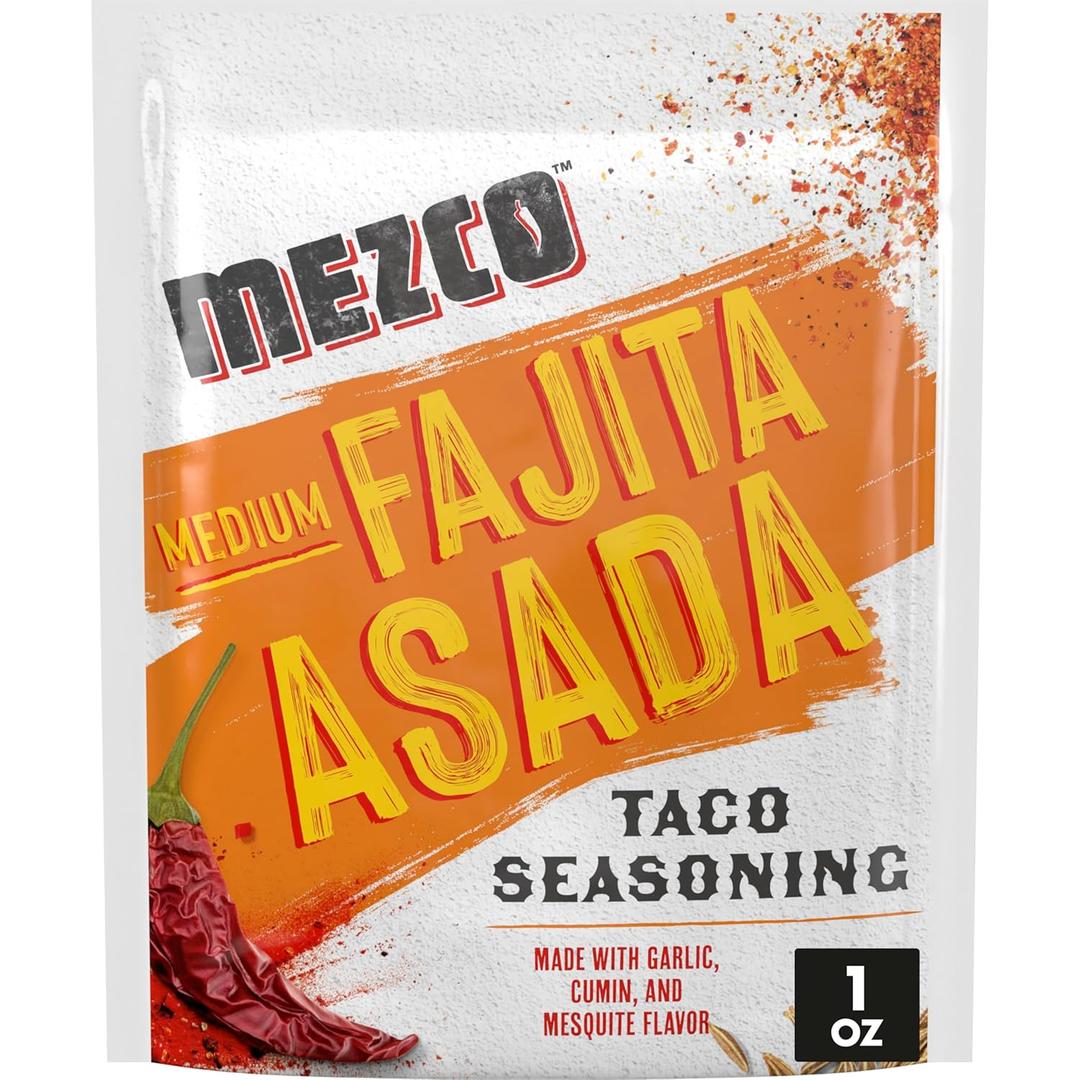 6 x Mezco Taco Seasoning, Medium Fajita Asada Flavor, Great with Chicken, 1 oz (EXP 03/19/26)