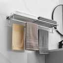 Bathroom Towel Rack with Double Towel Bar 32 Inch Bathroom Hotel Shower Shelf SUS304 Stainless Steel Modern Wall Mounted Holder Polished Chrome