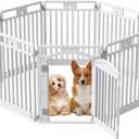 Corralito para mascotas con puerta para perros, corralito plegable para cachorros y perros pequeos, 8 paneles, fcil de montar, fcil de almacenar para interiores y exteriores (8 paneles)