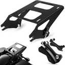 PBYMT Tour Pack Mount Thicker with 4 Point Docking Hardware Kit, Detachable Two-up Luggage Rack Fits for Harley Davidson Touring Street Glide Road King Electra Glide 2014-Later, Black