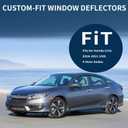 4PCS Rain Guards Window Visors Wind Deflector Fits for Honda Civic 2016-2021 10th 4-Door Sedan, 94682, Outside Mount Vent Shade Shield, 2016 2017 2018 2019 2020 2021