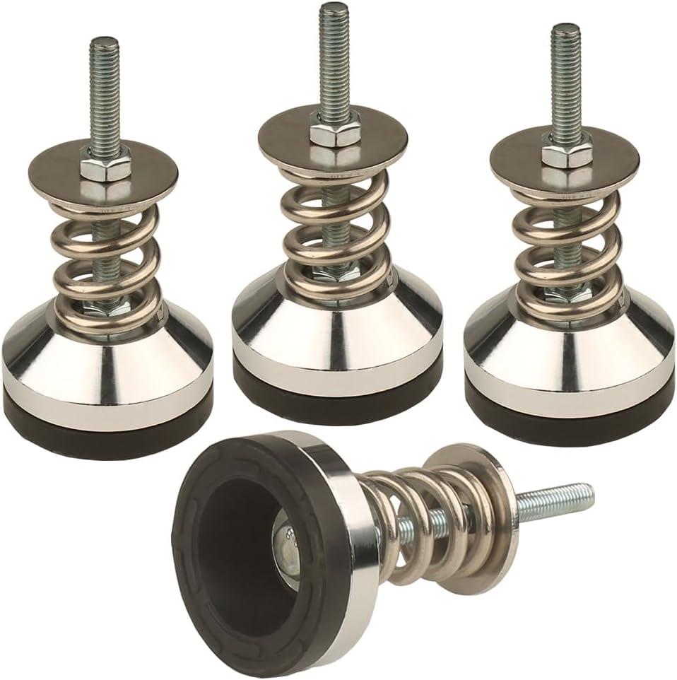 Split Type Heavy-Duty Spring Isolator, Floor Standing Isolator Base, Diameter 1.97" Dia Base,Leveling Screw Leg M8 Thread, 1350 Lb Capacity (D60-M8-H80,4Pcs)