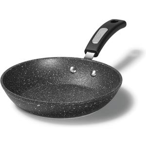 Starfrit The Rock 24 cm (9.5") Non-Stick Fry Pan - Durable Forged Aluminum - Oven Safe - PFOA Free - Easy to Clean - Black