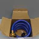 FUNJEE EVA Coil Garden Hose for Gardener: Retractable Self Coiling Hoses with 3/ 4" GHT Solid Brass Fittings - Kink Free and Flexible for Home and Garden Yard (10FT, Blue)