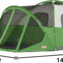Coleman Evanston Tent with Screen Room Weatherproof Tent Sets Up in 15 Mins Included Rainfly & Carry Bag Made of PFAS-Free Materials, 6-Person, Pfas Free, Black