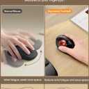 MAM1 Pro Wireless Trackball Mouse, Ergonomic Bluetooth Rechargeable Computer Mouse, Backlit Rollerball Thumb mice with 5 Level DPI, Adjustable Angle, 3 Devices Connection for PC, Windows - Red Ball