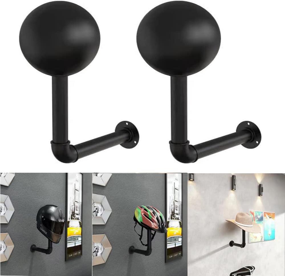 PEI Motorcycle Accessories Helmet Holder, Metal Hat Rack, Wig Storage Holder Display Stand, Helmet Hanger Rack Wall Mounted Hook for Coats