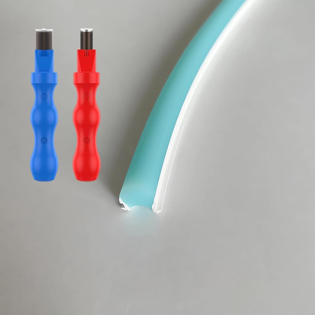 Separated Neon Flexible LED Light Strip Cover, 16.4ft 6mm Wear Free DIY Bendable Silicone Diffuser Cover with 2 Pcs Cutter and Same Color Lamp Belt, for Bar Car Outdoor Home DIY Decor(Ice Blue)