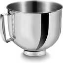 QumCafely Stainless Steel 5.5 QT Bowl for KitchenAid Artisan & Classic Tilt-head Stand Mixers - Replacement Bowl Compatible with KitchenAid Mixers