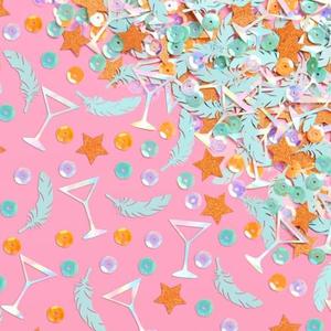 2PACK xo, Fetti Showgirl Confetti  | Bachelorette, Bridal Shower, Party Decorations, Sequins, Vegas, Teal Orange,