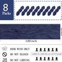 8 Pack Navy Blue Cheesecloth Table Runner 20 x 120 inch Gauze Table Runners 10 FT Long,Semi Sheer Boho Cheese Cloth Fabric Table Runner Bulk for Wedding,Party,Baby Shower,Bridal Shower Decoration