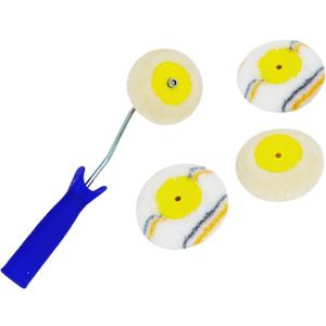 QWORK Corner Edger Paint Roller Kit - 3 Piece Set for Drywall Mud and Paint Application, Compatible with Various Paints and Stains, Extended Reach Handle Compatibility