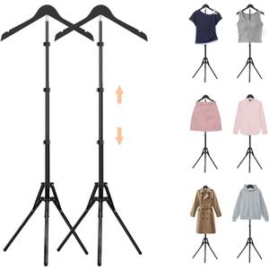 2 Pack Shirt Display Stand, 32-63 Inch Height Adjustable Mannequin Torso for Vendors, T Shirt Clothing Display Stand Rack, Foldable Steamer Stand for Clothes Garment Retail