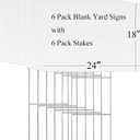 Blank Yard Signs with Stakes 18x24 Inches, 6 Pack Large Corrugated Plastic Lawn Signs, Custom Double Sided Yard Signs for Outside, Estate Garage Sale, Party, Campaign Decorations